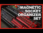 6-Pack Black and Green Metric and SAE Magnetic Socket Organizer Set