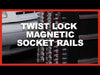 1/2-Inch Drive 15.5-Inch Red Twist Lock Magnetic Socket Rail