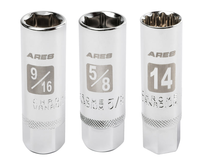 3-Piece Magnetic Spark Plug Socket Set