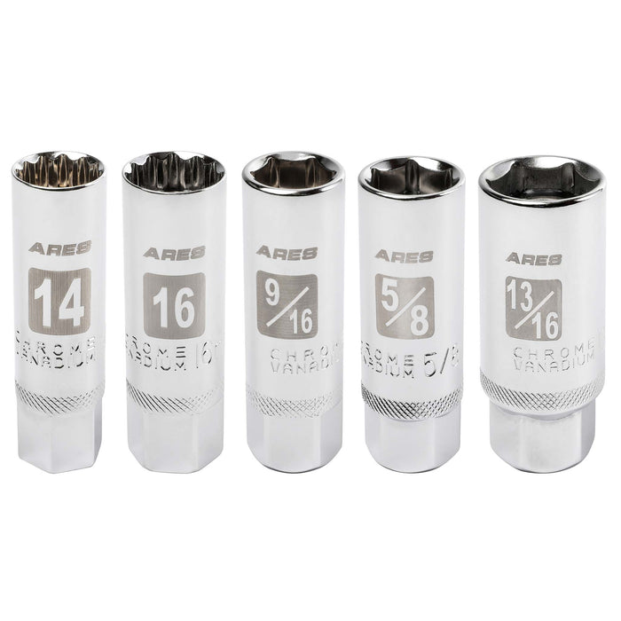 ARES 11016 - 5-Piece Magnetic Spark Plug Socket Set
