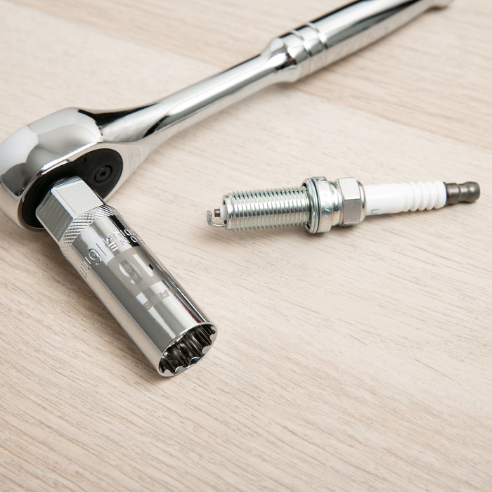 ABN 3/8" Drive Spark Plug Socket Set - 14mm & 16mm Thin Wall 12-Point With Spring Clips