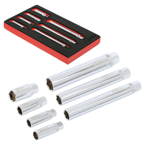 7-Piece Extra Deep and Standard Length Magnetic Spark Plug Socket Set