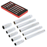 10-Piece Extra Deep and Standard Length Magnetic Spark Plug Socket Set