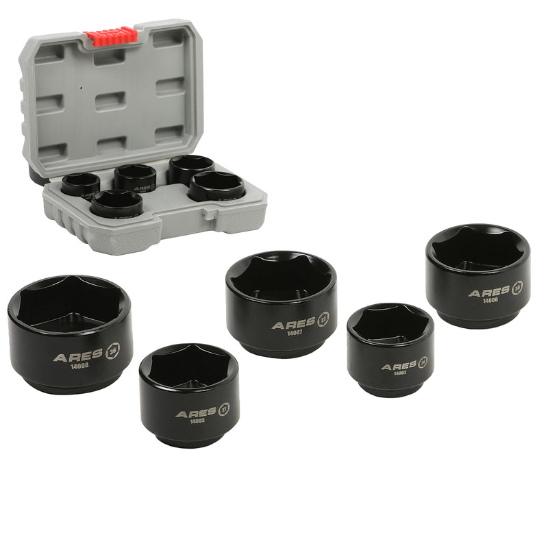 5-Piece 3/8-Inch Drive Low Profile Fuel and Oil Filter Socket Set