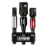 3-Piece 3-Inch Impact Grade Socket Adapter Set with Color Sleeve