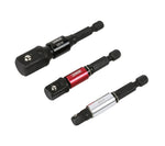3-Piece 3-Inch Impact Grade Socket Adapter Set with Color Sleeve