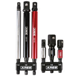 6-Piece 3-Inch and 6-Inch Impact Grade Socket Adapter Set with Color Sleeve
