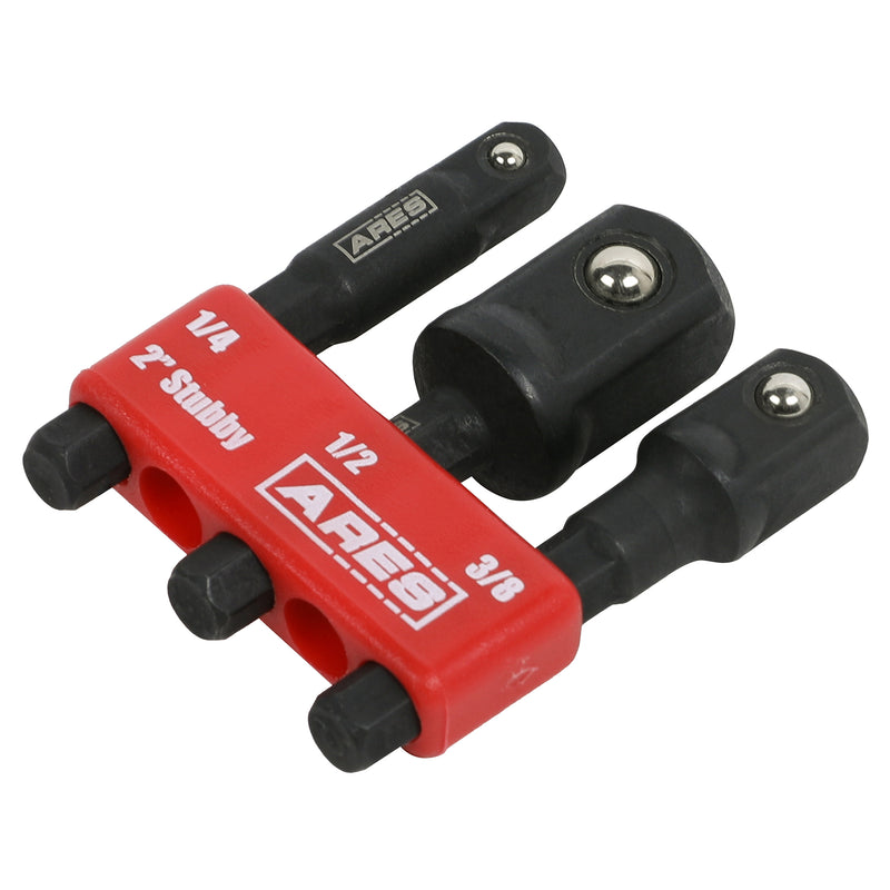 3-Piece 2-Inch Stubby Impact Grade Socket Adapter Set