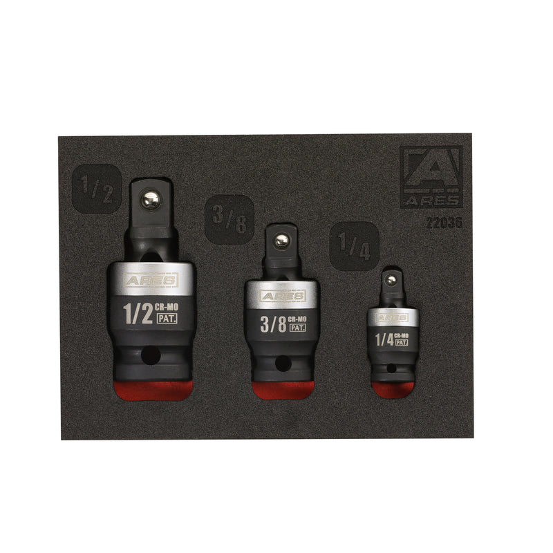 3-Piece Slim Profile Impact Universal Joint Set