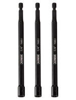 3-Piece 1/4-Inch Magnetic Impact 6-Inch Nut Driver Bit Set