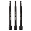 3-Piece 7/16-Inch Magnetic Impact 6-Inch Nut Driver Bit Set