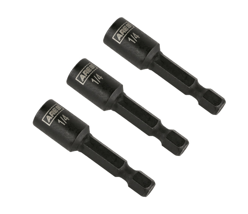 3-Piece 1/4-Inch Magnetic Impact 1 3/4-Inch Nut Driver Bit Set