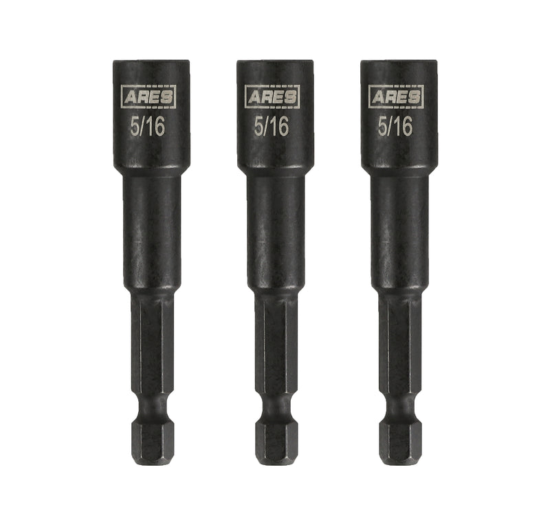 3-Piece 5/16-Inch Magnetic Impact 2 9/16-Inch Nut Driver Bit Set