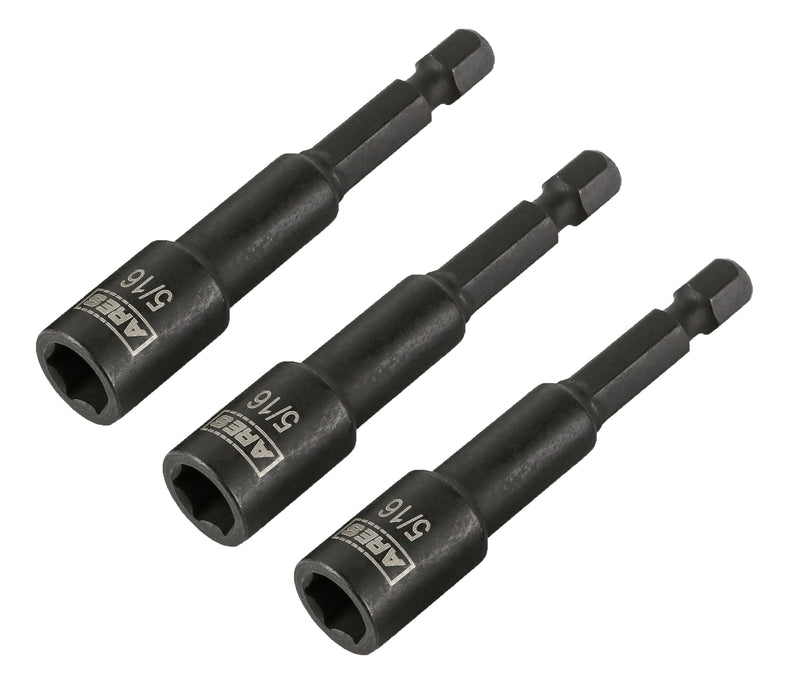3-Piece 5/16-Inch Magnetic Impact 2 9/16-Inch Nut Driver Bit Set
