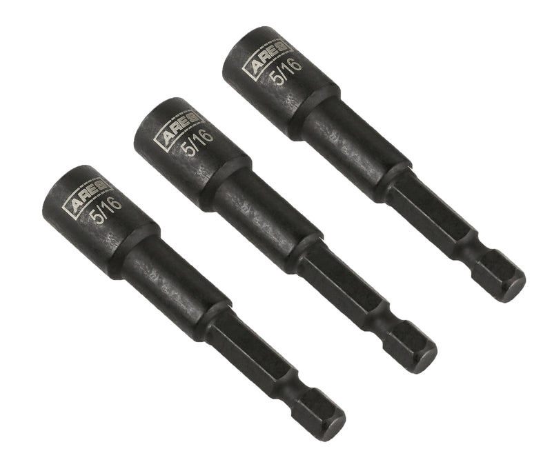 3-Piece 5/16-Inch Magnetic Impact 2 9/16-Inch Nut Driver Bit Set