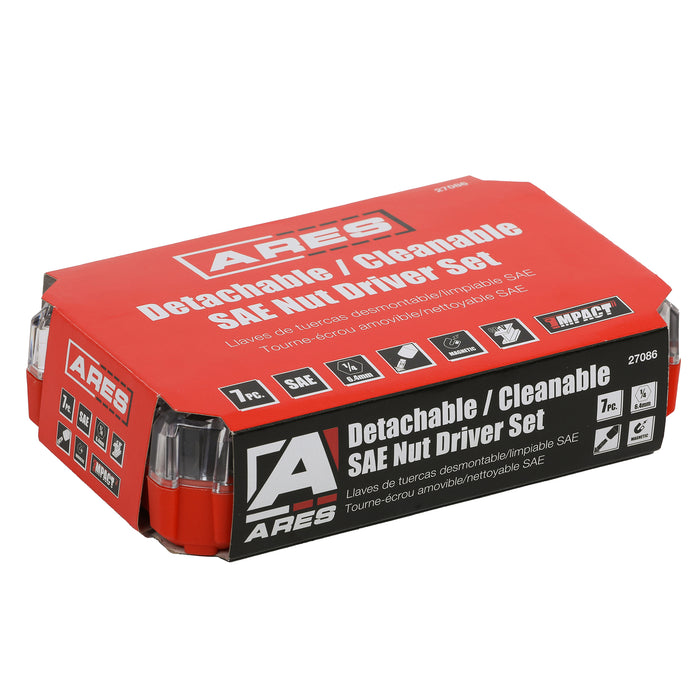 ARES 27086 – 7-Piece Master SAE Detachable Cleanable Nut Driver Set