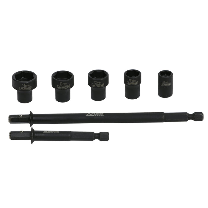 ARES 27087 - Juego de destornilladores para tuercas, desmontables y lavables, métricos, de 7 piezas