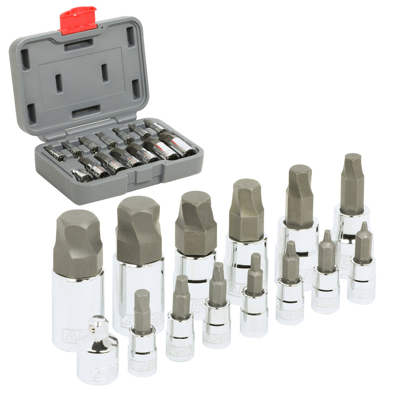 14-Piece SAE Damaged Fastener Remover Hex Bit Socket Set