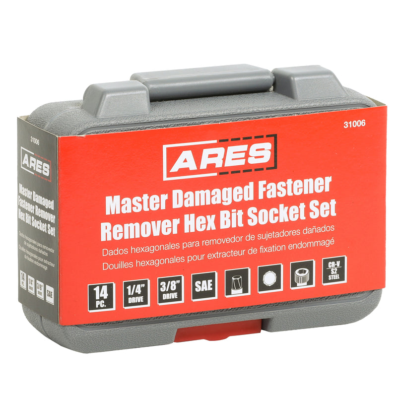 14-Piece SAE Damaged Fastener Remover Hex Bit Socket Set