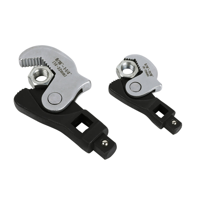 2-Piece Spring Loaded Auto Adjusting Crowfoot Wrench Set