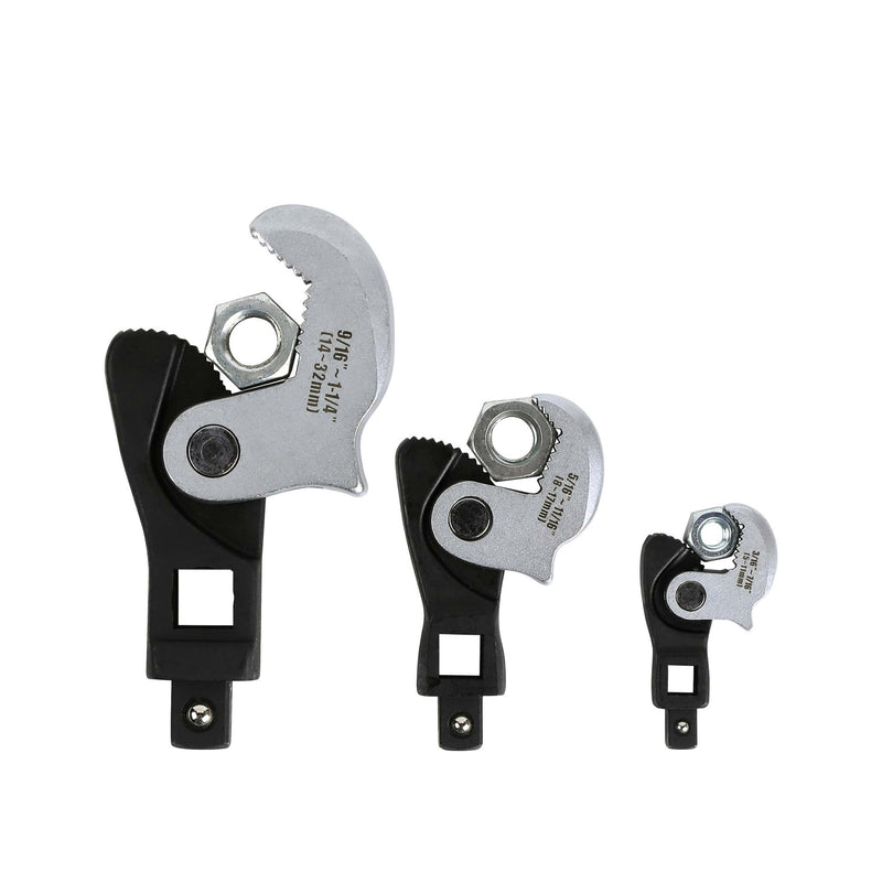 3-Piece Spring Loaded Auto Adjusting Crowfoot Wrench Set