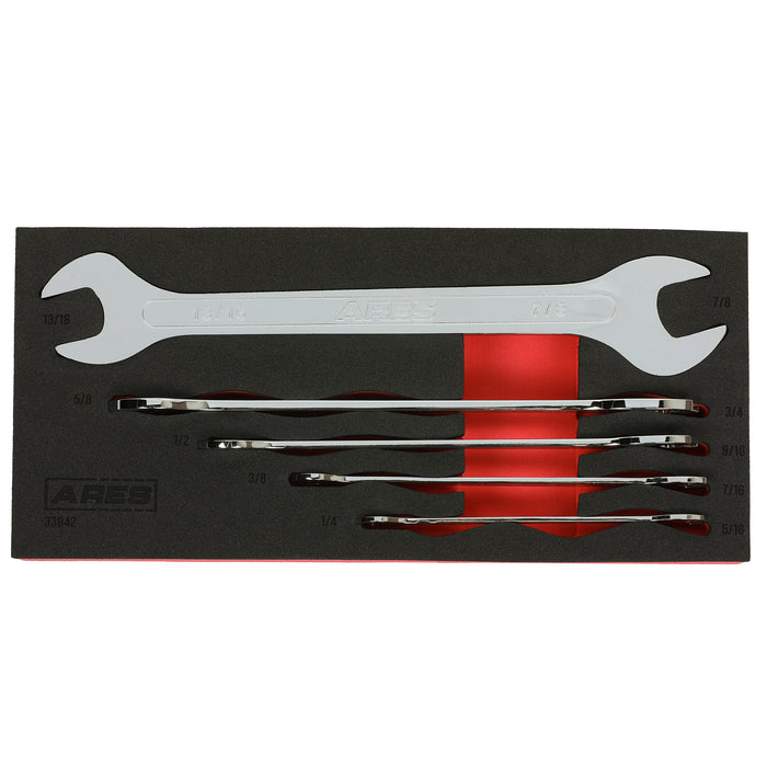 ARES 33042 - 5-Piece SAE Ultra-Thin Profile Double Open-End Wrench Set