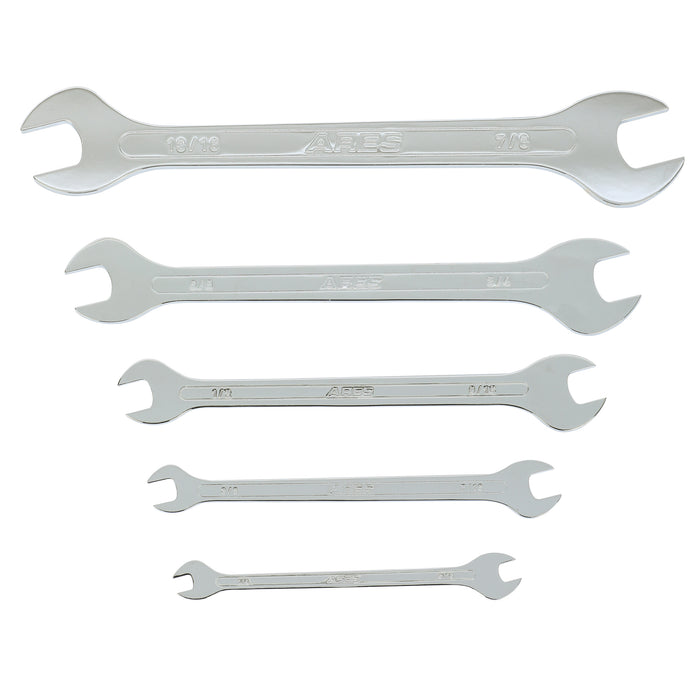 ARES 33042 - 5-Piece SAE Ultra-Thin Profile Double Open-End Wrench Set