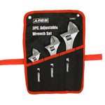 3-Piece Adjustable Wrench Set with Carrying Pouch