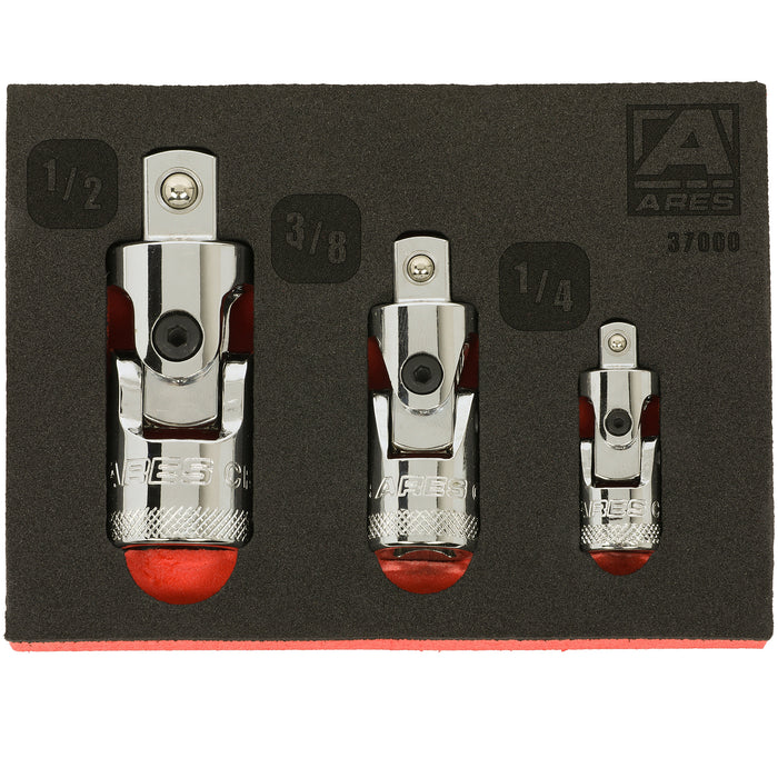ARES 37000 - 3-Piece Spring Loaded Universal Joint Set — ARES Tool, MJD ...