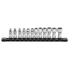 12pc 1/4-inch Drive Metric Flex Socket Set