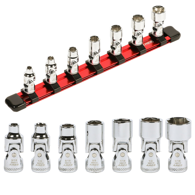 7-Piece 1/4-Inch Drive SAE Universal Flex Socket Set