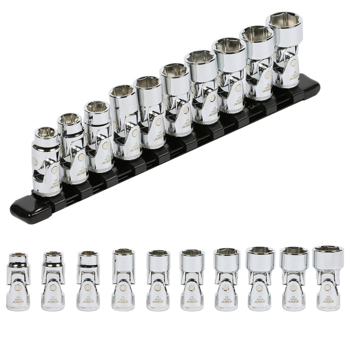 ARES 39015 - Juego de dados flexibles universales métricos de 3/8 de pulgada, 10 piezas