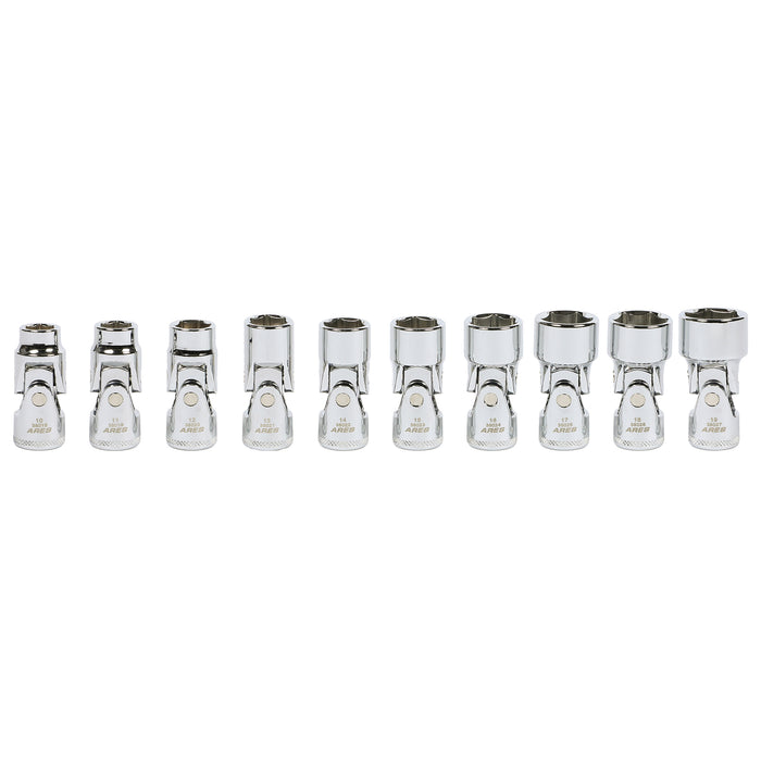 ARES 39015 - Juego de dados flexibles universales métricos de 3/8 de pulgada, 10 piezas