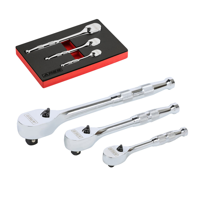 3-Piece 90-Tooth Full Polish Ratchet Set