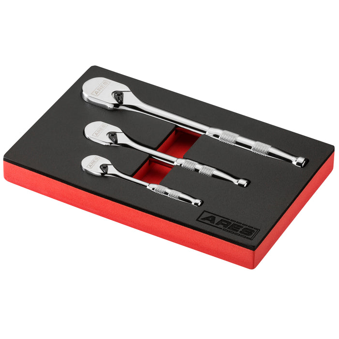 3-Piece 90-Tooth Full Polish Ratchet Set