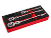 3-Piece 72-Tooth Quick Release Flex Head Ratchet Set