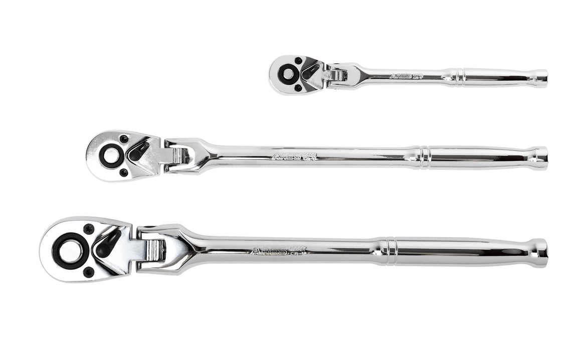 ARES 42028 - 3-Piece 72-Tooth Flex Head Ratchet Set