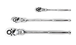 3-Piece 72-Tooth Quick Release Flex Head Ratchet Set