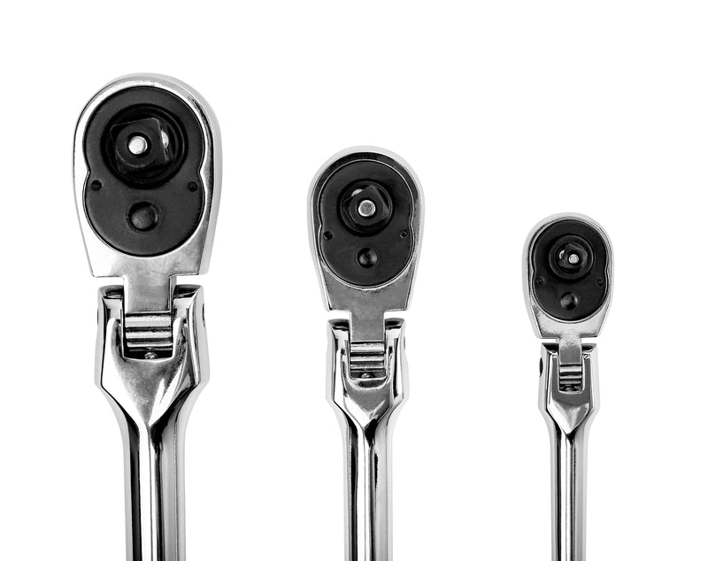 3-Piece 72-Tooth Quick Release Flex Head Ratchet Set