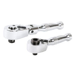 2-Piece 3/8-inch Drive Flex Head Stubby Ratchet and 1/4-Inch Drive Stubby Ratchet and Bit Driver Set