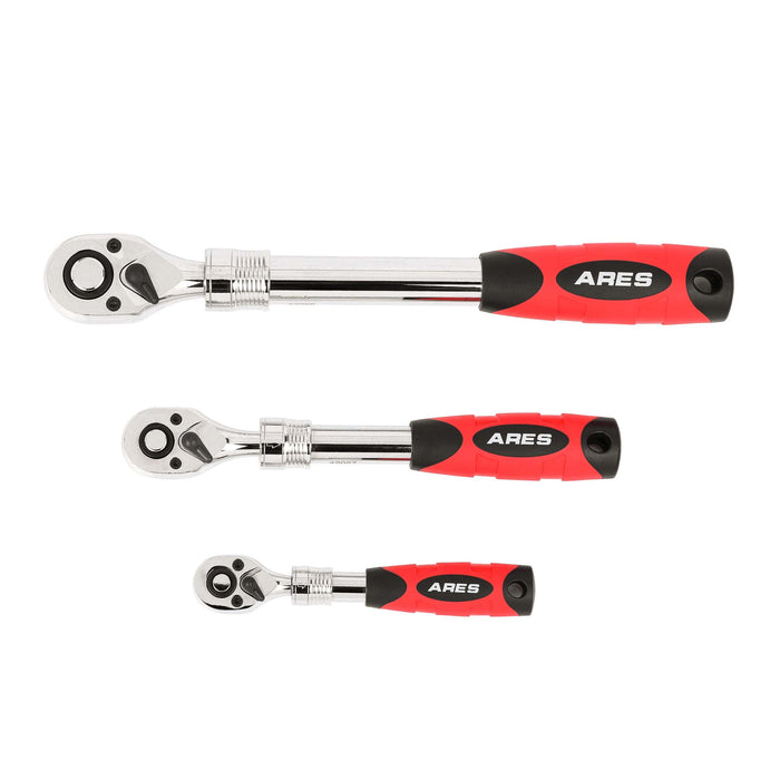 ARES 42055 - 3-Piece 72-Tooth Extendable Ratchet Set