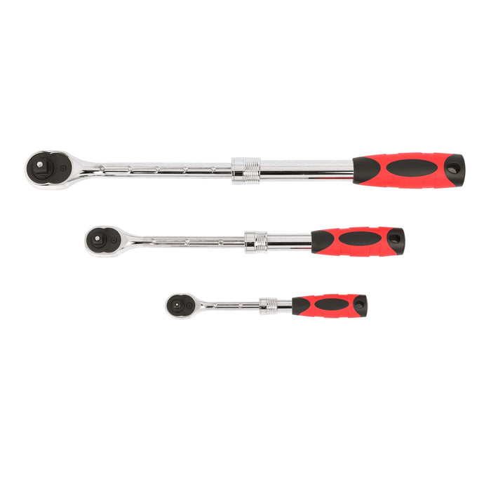ARES 42055 - 3-Piece 72-Tooth Extendable Ratchet Set