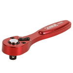 1/4-Inch Drive 72-Tooth Anodized Aluminum Red Stubby Micro Ratchet