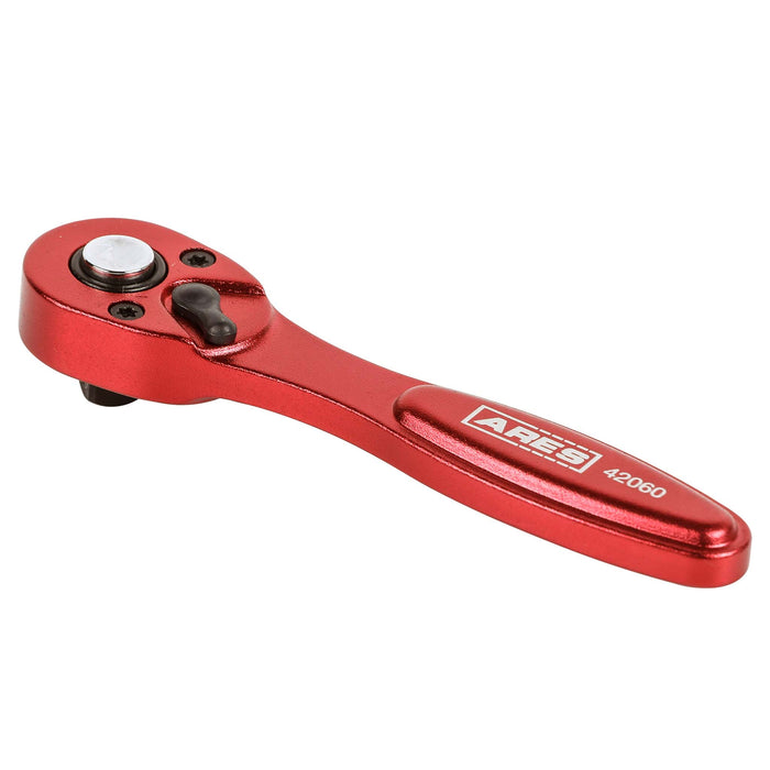 1/4-Inch Drive 72-Tooth Anodized Aluminum Red Stubby Micro Ratchet