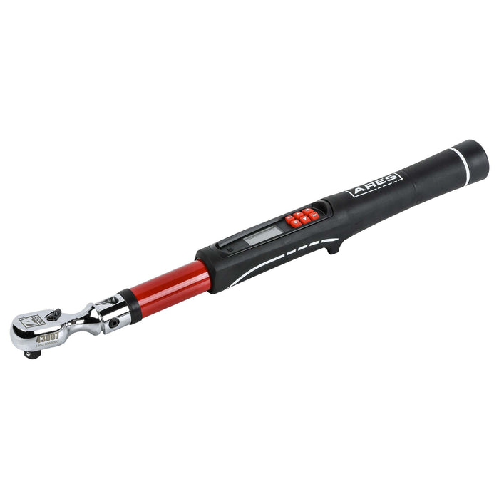ARES Digitaler Drehmomentschlüssel – 3/8 Zoll, Flexibler Kopf, 13,5–135 Nm, Mit Winkelmessung