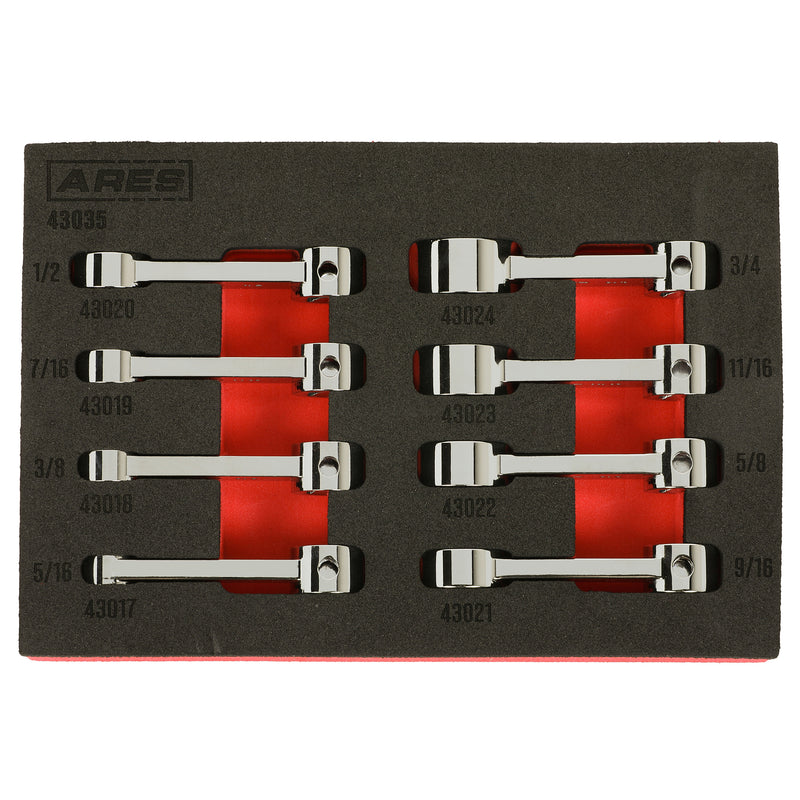 8-Piece SAE 12-Point Box End Torque Adapter Extension Set
