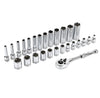 28-Piece 1/4-inch Drive Metric Socket and 90-Tooth Ratchet Set with Magnetic Organizer