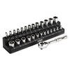 28-Piece 1/4-inch Drive Metric Socket and 90-Tooth Ratchet Set with Magnetic Organizer