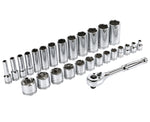 28-Piece 3/8-inch Drive SAE Socket and 90-Tooth Ratchet Set with Magnetic Organizer