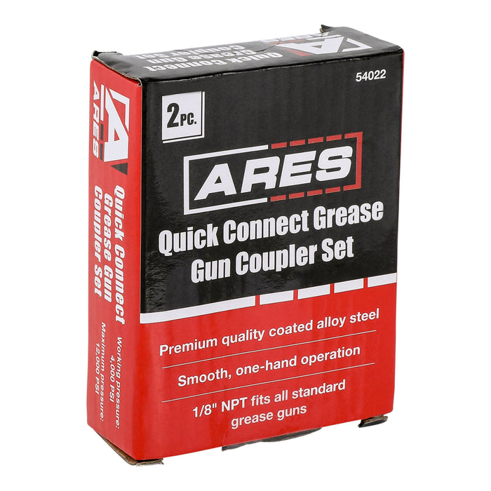 ARES 54022 - 2-Piece Quick Lock & Release Grease Gun Couplers